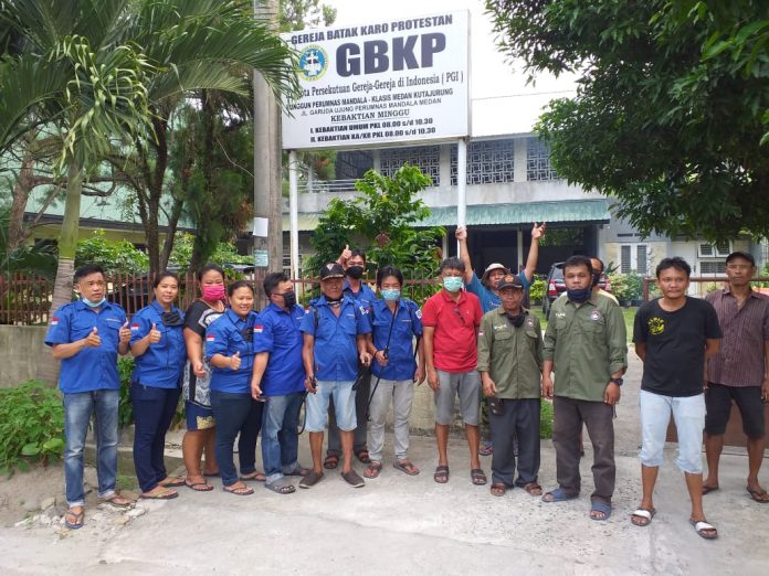 KJM, Gemaku dan PIN Melakukan penyemprotan disinfektan di sejumlah Gereja dan Vihara