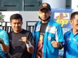 Foto: kiri ke kanan Wendy Tanjung Ketua KNPI Medan Area, Ricky Aldrian Ketua Medan Kota, Simson Sinambela Ketua KNPI Medan Baru dan Amri Tanjung Ketua KNPI Medan Maimun