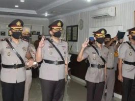Kapolrestabes Medan, Kombes Pol Riko Sunarko pimpin Sertijab 4 jabatan baru di Polrestabes Medan. (Foto: istimewa)